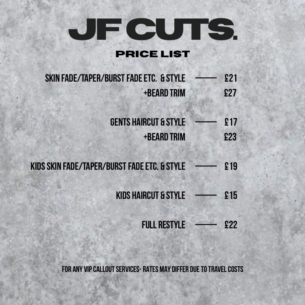 JF CUTS - PRIVATE BARBER STUDIO IN REDDITCH, JAKE FORMAN 